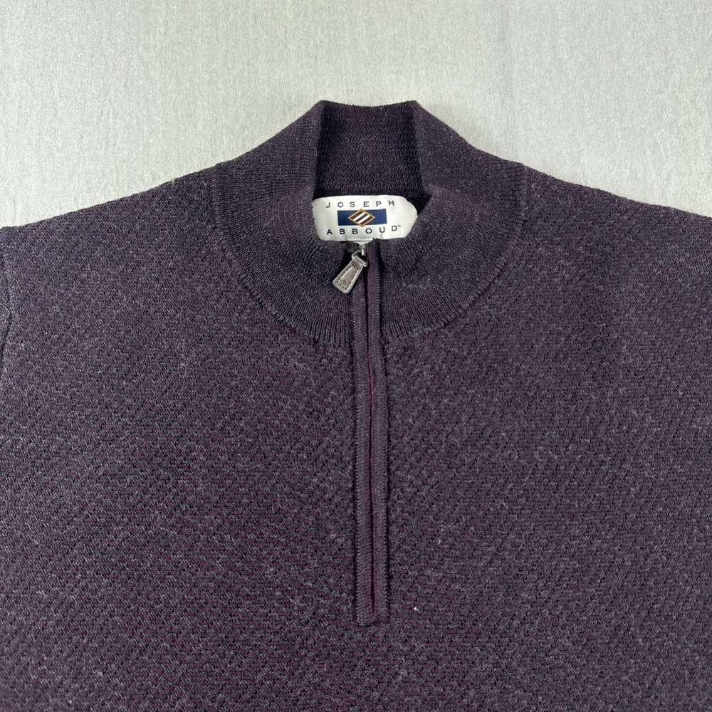 Joseph Abboud Pullover Sweatshirt Mens L Red Wool Blend Sweater Long Sleeve Top